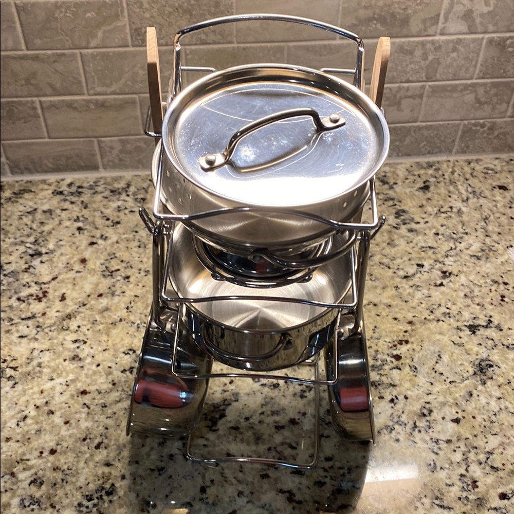 Melissa and Doug Stainless Steel Pots and Pans Pretend Play Kitchen Set for Kids